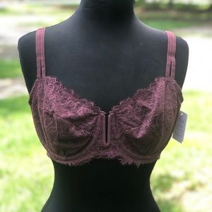 Auden Balconette Coverage Unlined Bra Burgundy